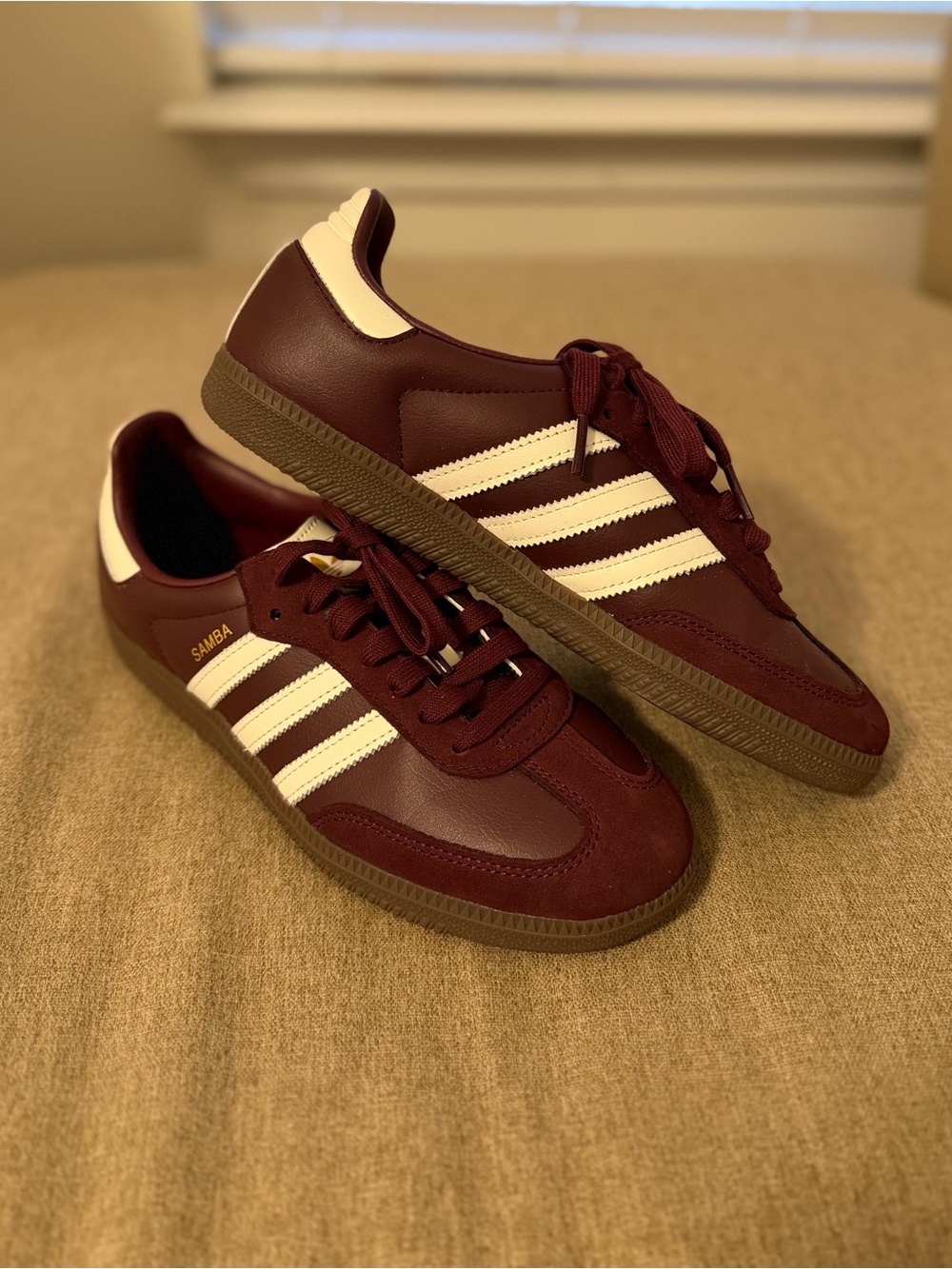 Adidas OG Samba Sneakers in Burgundy Size 7.5. Brand new, never worn.